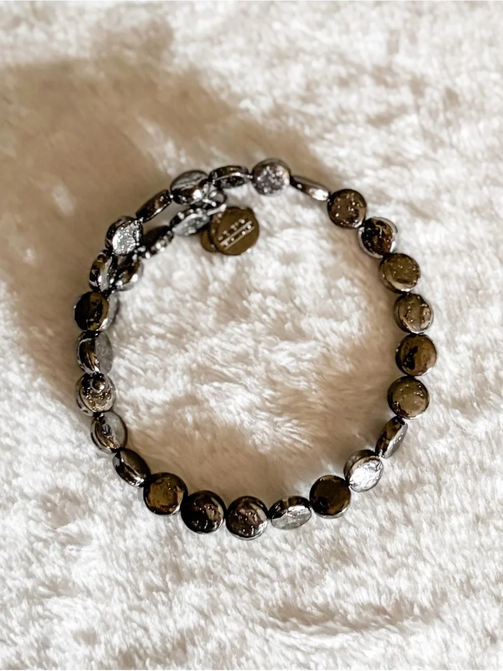 Alex and Ani Coin Wrap Bracelet - Midnight Silver